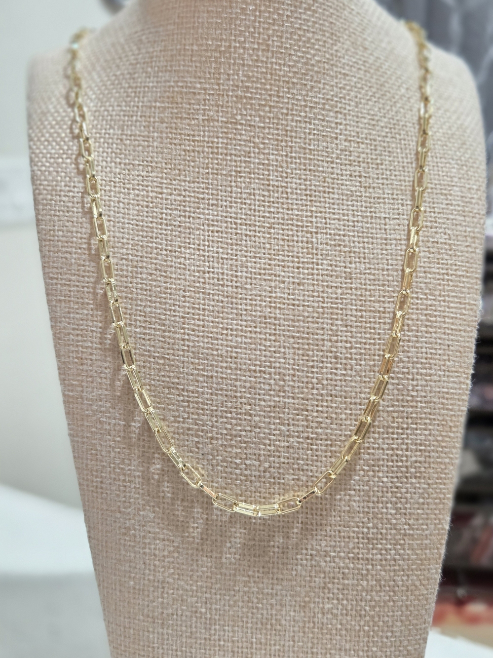 Gold Paperclip Chain Necklace - Women Jewelry